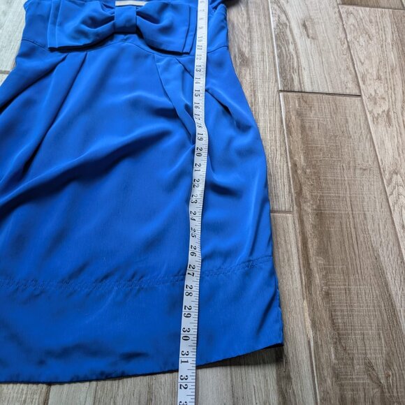 Etam Women’s Blue Bow Front Dress Size 160/80A Small Cap Sleeve Cocktail - Picture 6 of 7